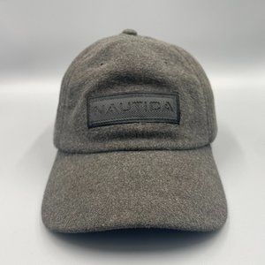 Nautica Adult Gray Cotton Polyester Blend Embroidered Patch Strap Back Hat